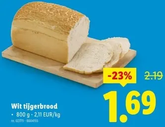 Promotie: Wit tijgerbrood
