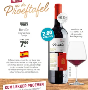 Aanbieding: Bordón Crianza Rioja Spanje