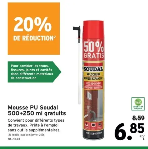 Offre: Mousse PU Soudal