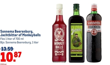 Aanbieding: Sonnema Beerenburg, Jachtbitter of Monkeyball