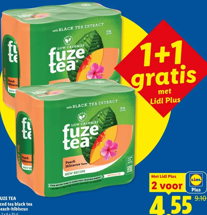Promotie: Iced tea black tea peach-hibiscus