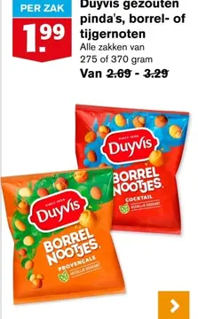 Aanbieding: Duyvis gezouten pinda's, borrel- of tijgernoten