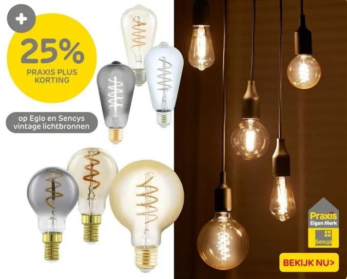 Aanbieding: Eglo en Sencys vintage lichtbronnen