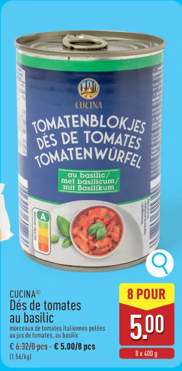 Offre: Dés de tomates au basilic