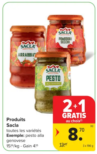 Offre: Sacla Produits Sacla