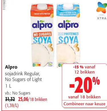 Promotie: sojadrink Regular, No Sugars of Light