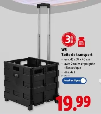 Offre: Boîte de transport