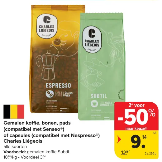 Promotie: Gemalen koffie, bonen, pads of capsules