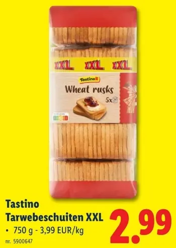 Promotie: Tarwebeschuiten XXL