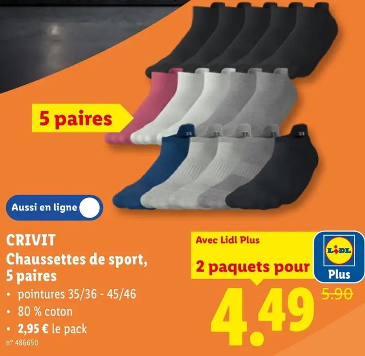 Offre: Chaussettes de sport