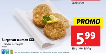 Offre: Burger au saumon XXL