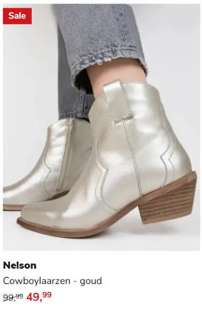 Aanbieding: Cowboylaarzen - goud