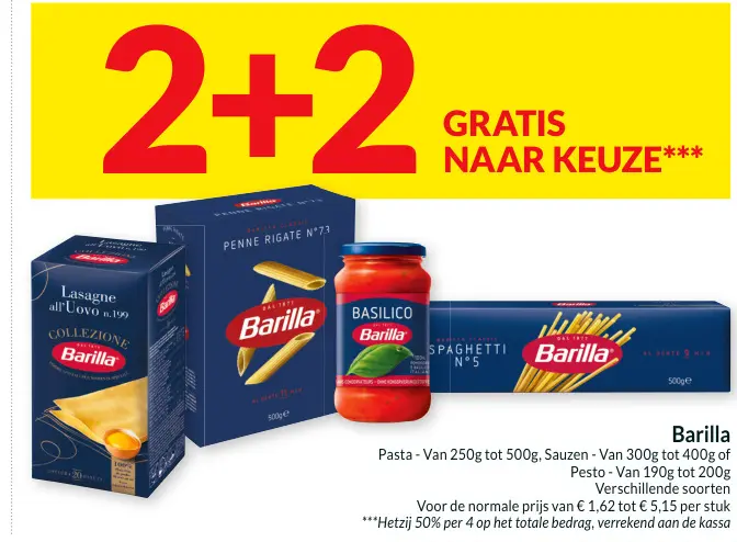 Promotie: Barilla Pasta, Sauzen of Pesto