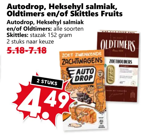 Aanbieding: Autodrop, Heksehyl salmiak, Oldtimers en/of S