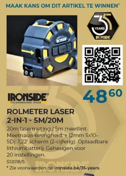 Aanbieding: Rolmeter laser 2-in-1