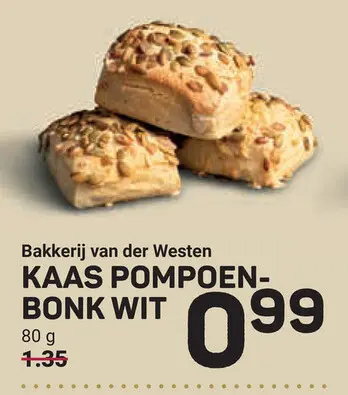 Aanbieding: Kaas pompoen-bonk wit