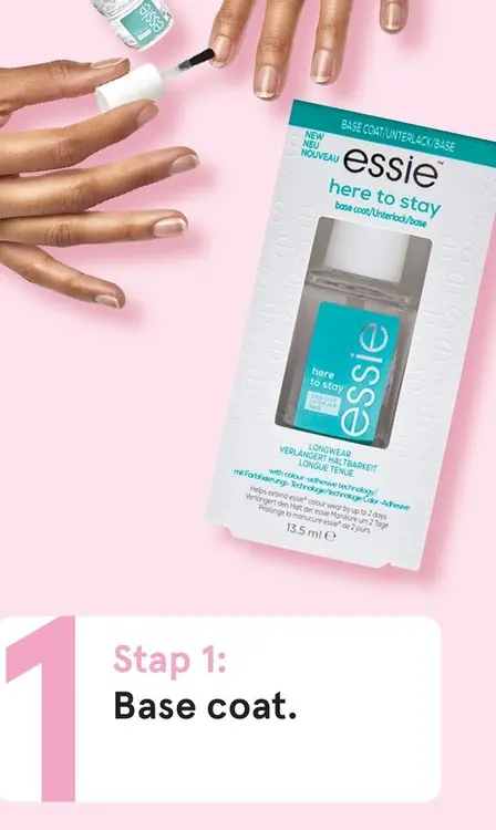 Aanbieding: essie Care Nagelverzorging Here To Stay Base Coat 13,5 ML
