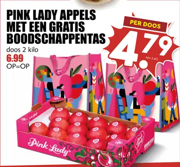 Aanbieding: PINK LADY APPELS MET EEN GRATIS BOODSCHAPPENTAS