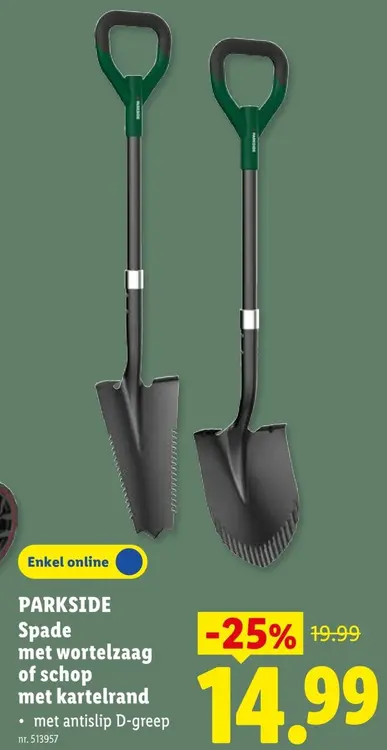 Promotie: PARKSIDE Spade met wortelzaag of schop met kartelrand