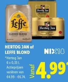Aanbieding: HERTOG JAN of LEFFE BLOND