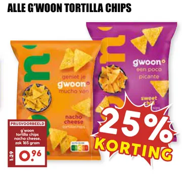 Aanbieding: Alle g'woon tortilla chips