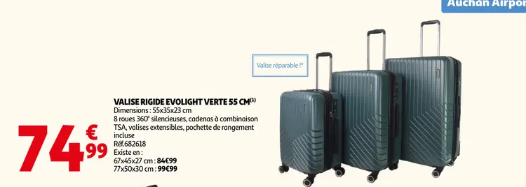 Promotie: Valise rigide evolight verte 55 cm