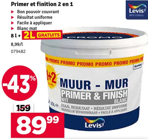 Offre: Primer et finition 2 en 1
