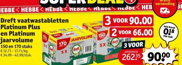 Aanbieding: vaatwastabletten Platinum Plus en Platinum jaarvolume