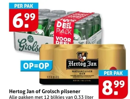 Aanbieding: Hertog Jan of Grolsch pilsener