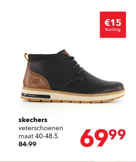 Aanbieding: Skechers Evenstone hoge leren heren sneakers zwart