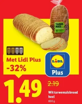 Aanbieding: Wit tarwemaïsbrood heel