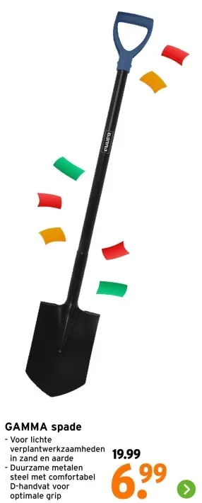 Aanbieding: Spade met D handvat