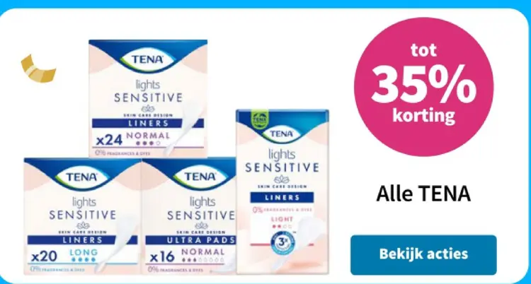 Aanbieding: TENA lights SENSITIVE Liners