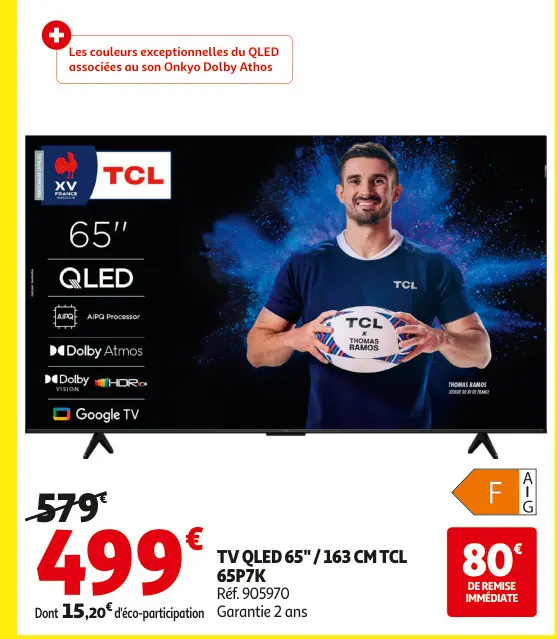 Aanbieding: Tv qled 65" / 163 cm TCL 65p7k