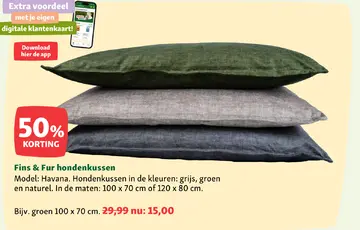 Aanbieding: Fins & Fur hondenkussen