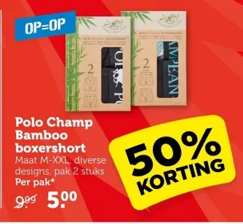 Aanbieding: Polo Champ Bamboo boxershort
