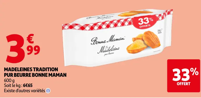 Offre: Madeleines tradition pur beurre