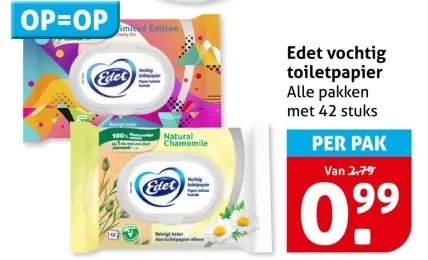 Aanbieding: vochtig toiletpapier