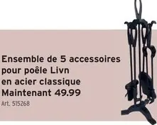 Offre: Livn Ensemble de 5 accessoires pour poêle en acier classique