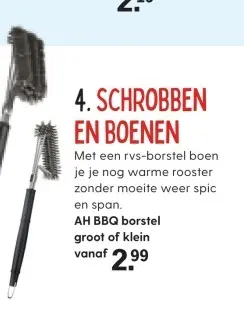 Aanbieding: AH BBQ borstel groot of klein