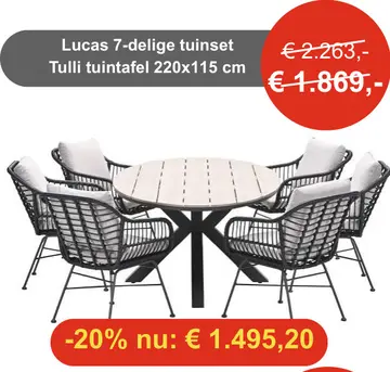 Aanbieding: Lucas 7-delige tuinset
