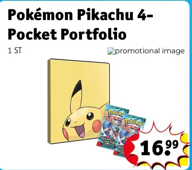 Aanbieding: Pokémon Pikachu 4-Pocket Portfolio