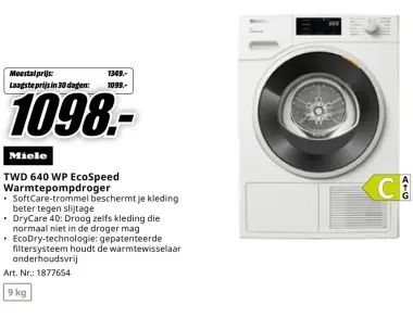 Promotie: TWD 640 WP EcoSpeed Warmtepompdroger