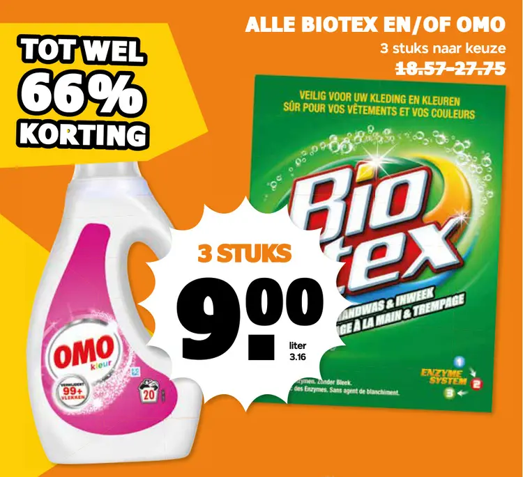Aanbieding: Alle Biotex en/of Omo