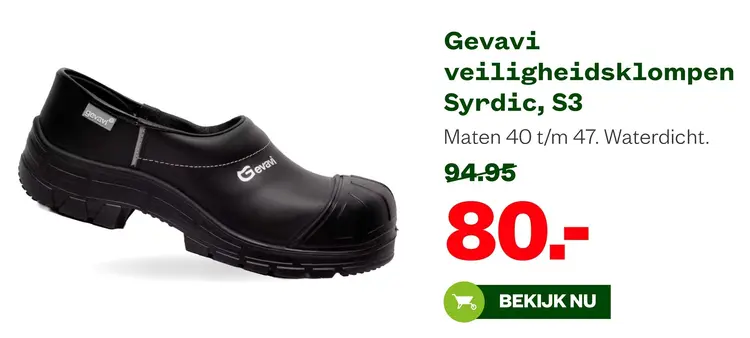 Aanbieding: Gevavi veiligheidsklompen Syrdic, S3