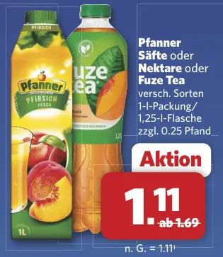 Aanbieding: Säfte oder Nektare oder Fuze Tea