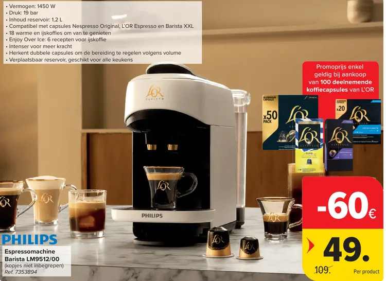 Promotie: Espressomachine Barista LM9512/00
