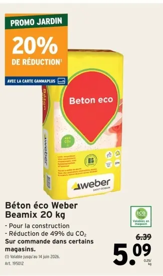Offre: Béton éco Weber Beamix
