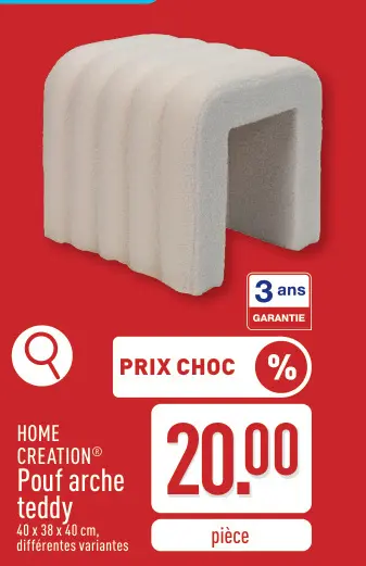 Offre: Pouf arche teddy