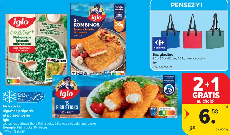 Offre: Fish sticks, légumes préparés et poisson pané